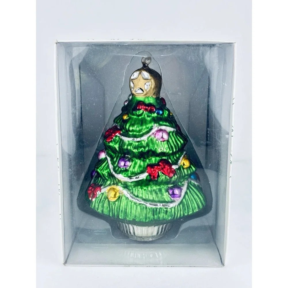 Vintage Kurt Adler Santa's World Glass Christmas Tree Ornament Decor 8